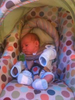 This was the day he came home from the hopital. He was so tiny!!